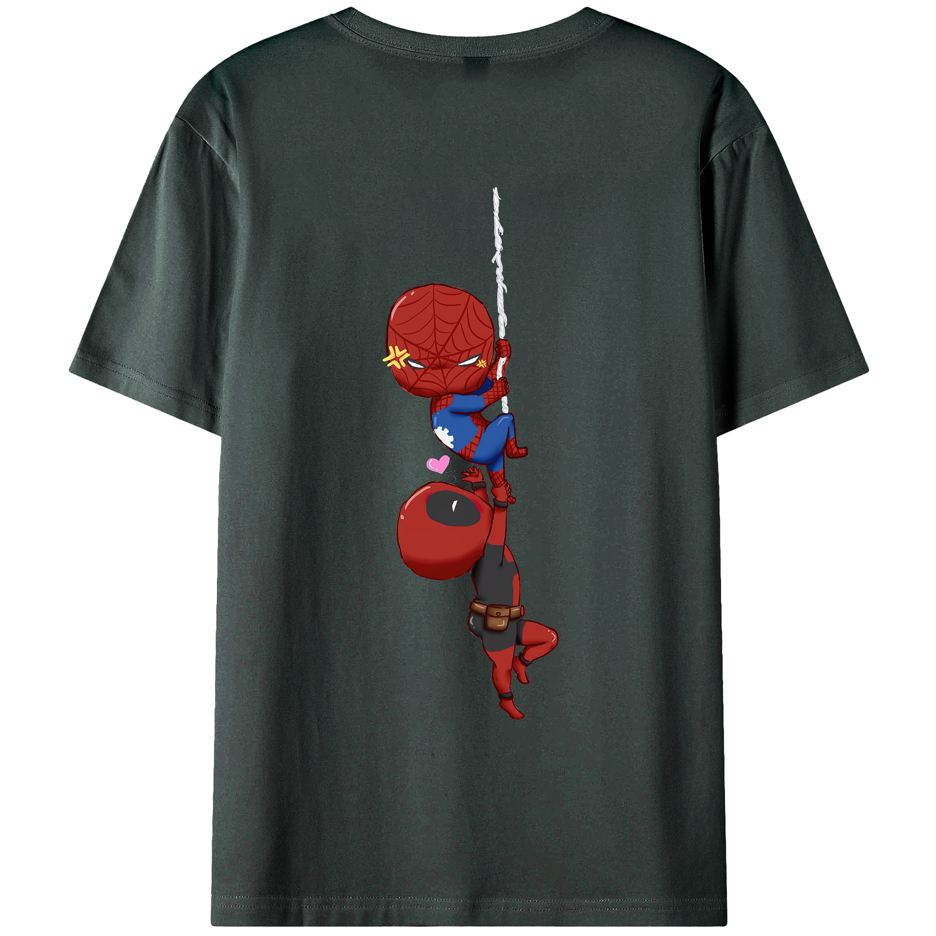 （画像用） Deadpool デッドプール 綿100％ メンズ半袖Tシャツ（バックプリント） 通気性